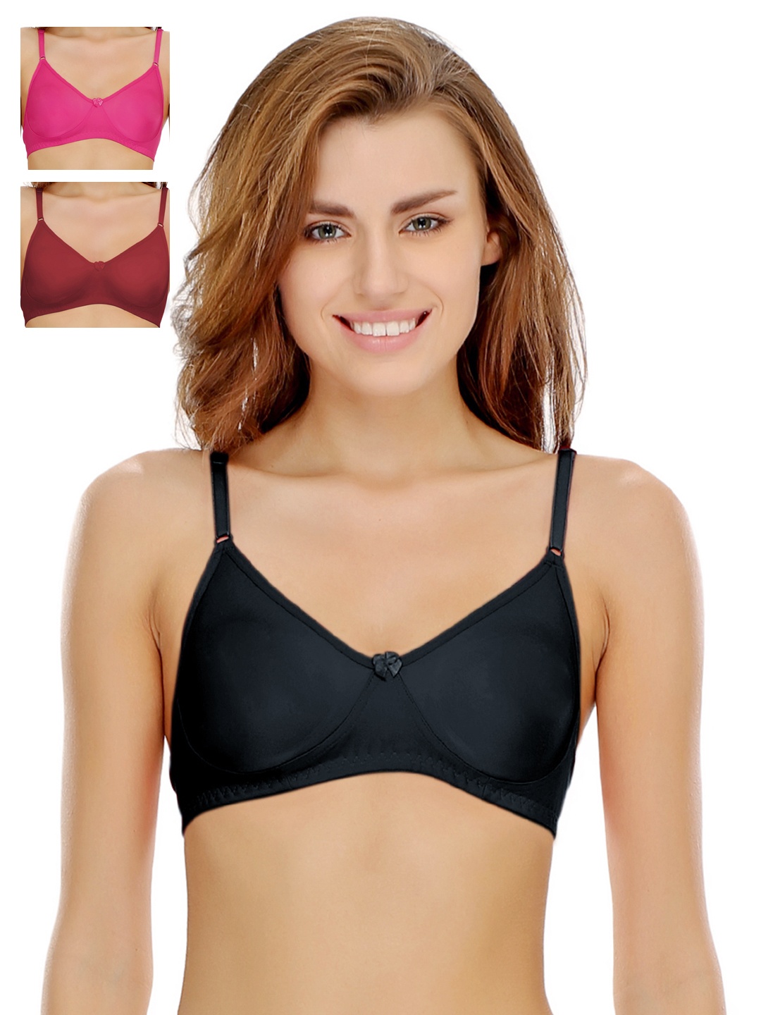 

Clovia Pack Of 3 Non Padded Seamless T-Shirt Bra, Maroon