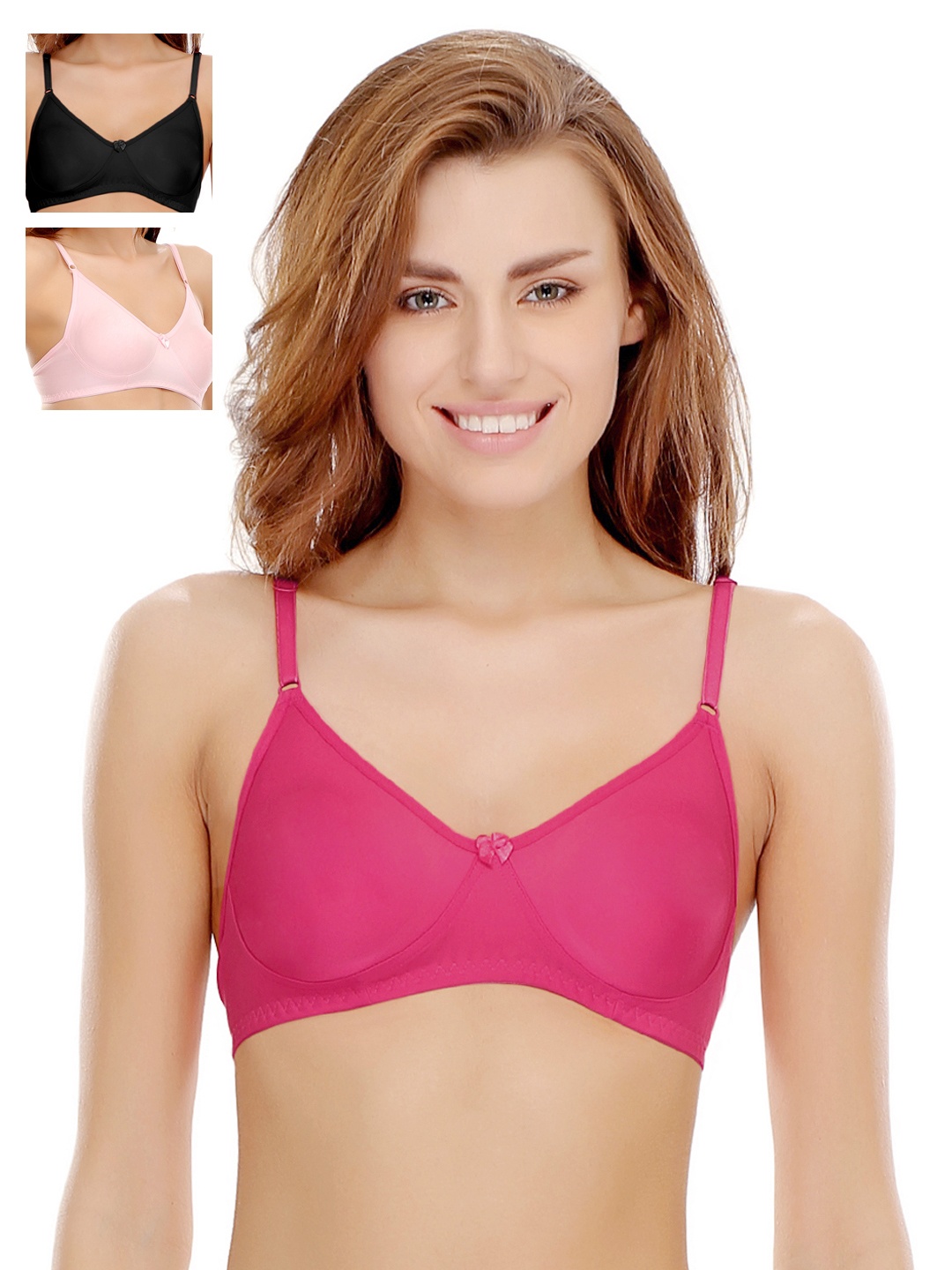 

Clovia Pack Of 3 Bra, Pink