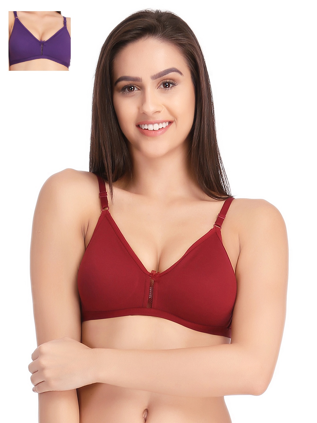 

Clovia Pack Of 2 Bra, Maroon