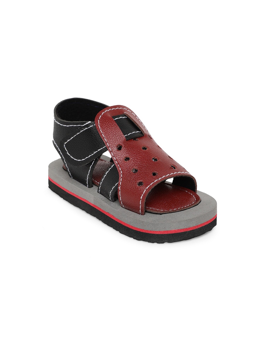 

CHiU Unisex Kids Brown & Black Comfort Sandals