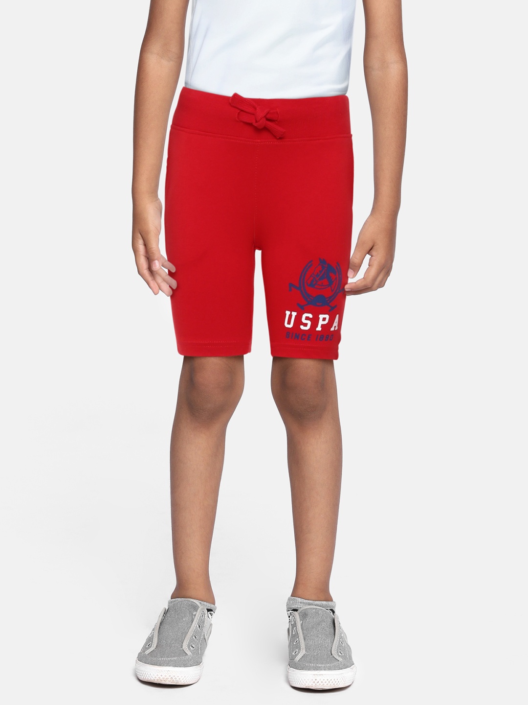 

U.S. Polo Assn. Kids Boys Red Printed Pure Cotton Shorts