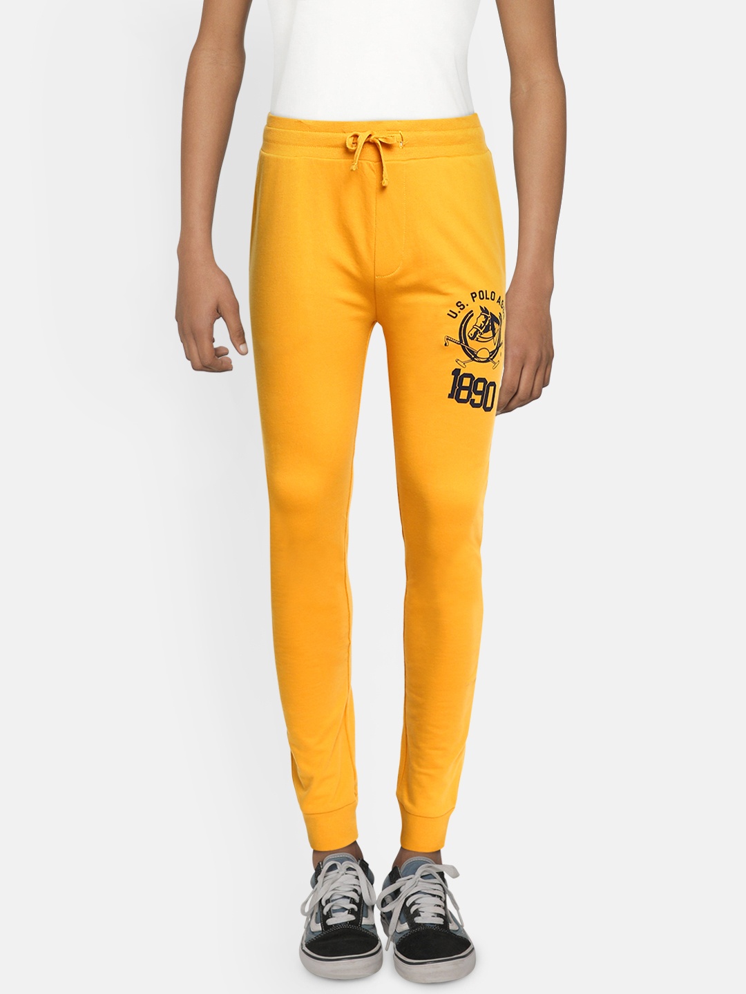 

U.S. Polo Assn. Kids Boys Mustard Yellow Regular Fit Joggers