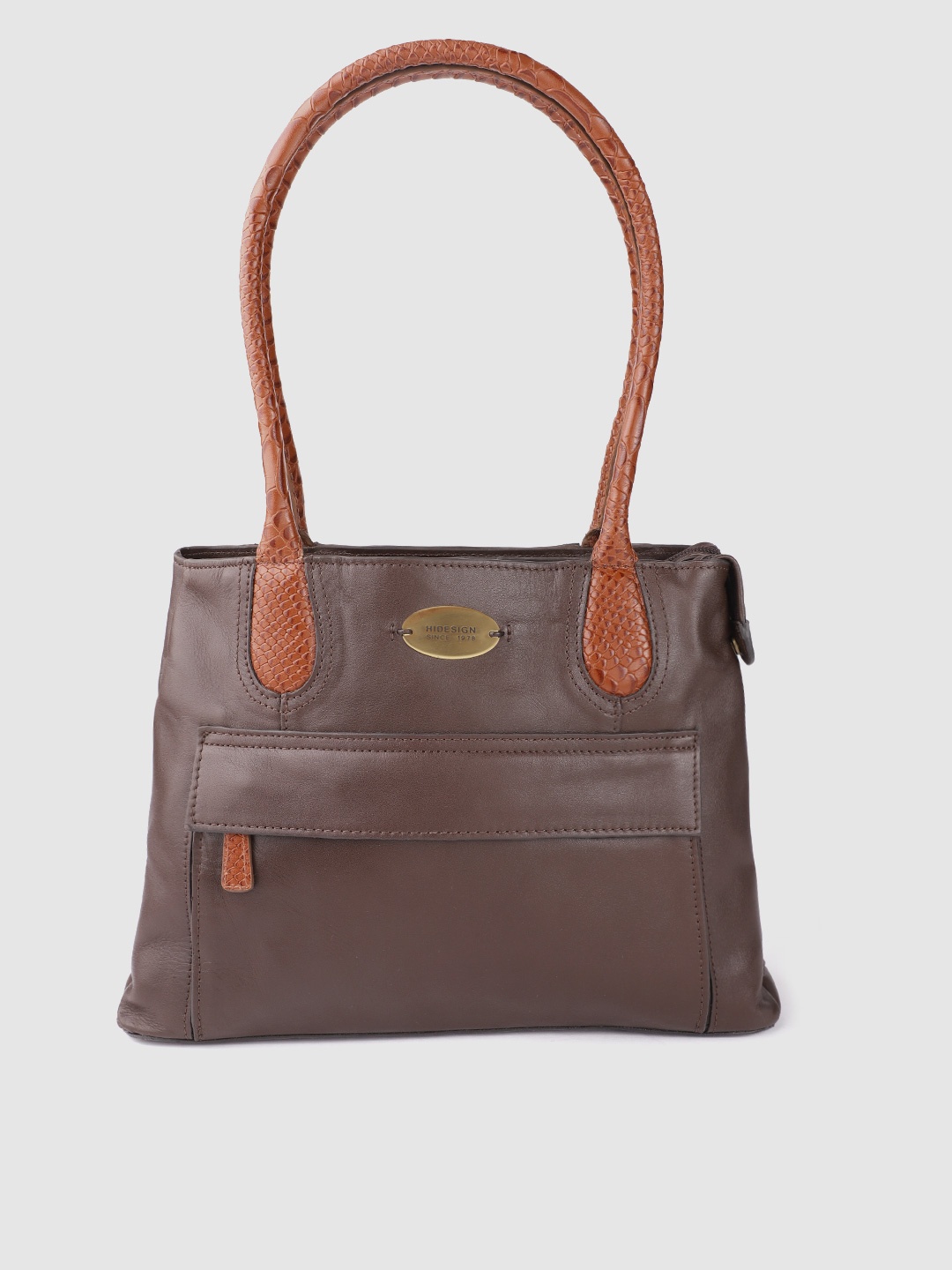 

Hidesign Brown Handcrafted Leather Structured Shoulder Bag