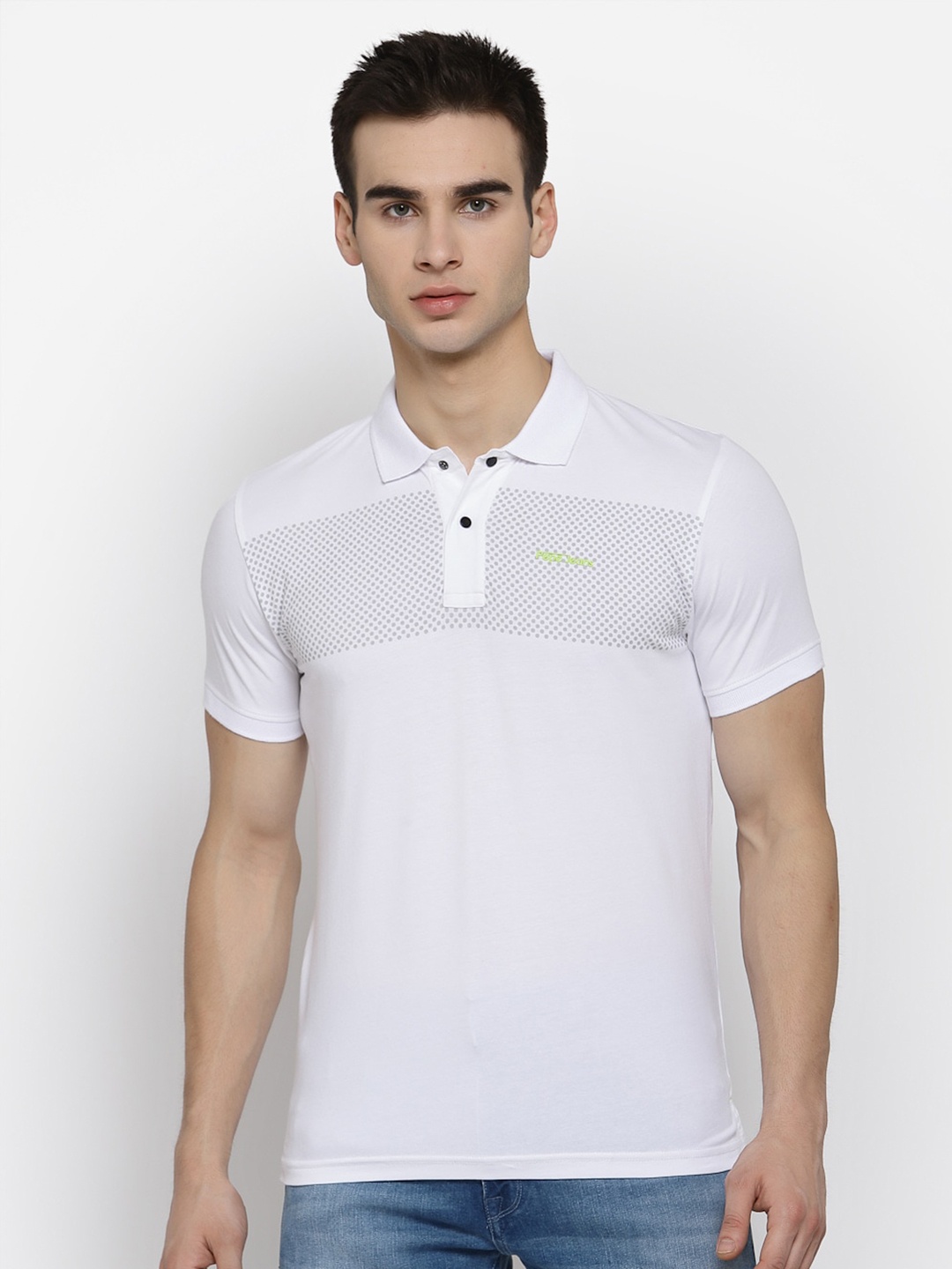 

Pepe Jeans Men White Printed Polo Collar T-shirt