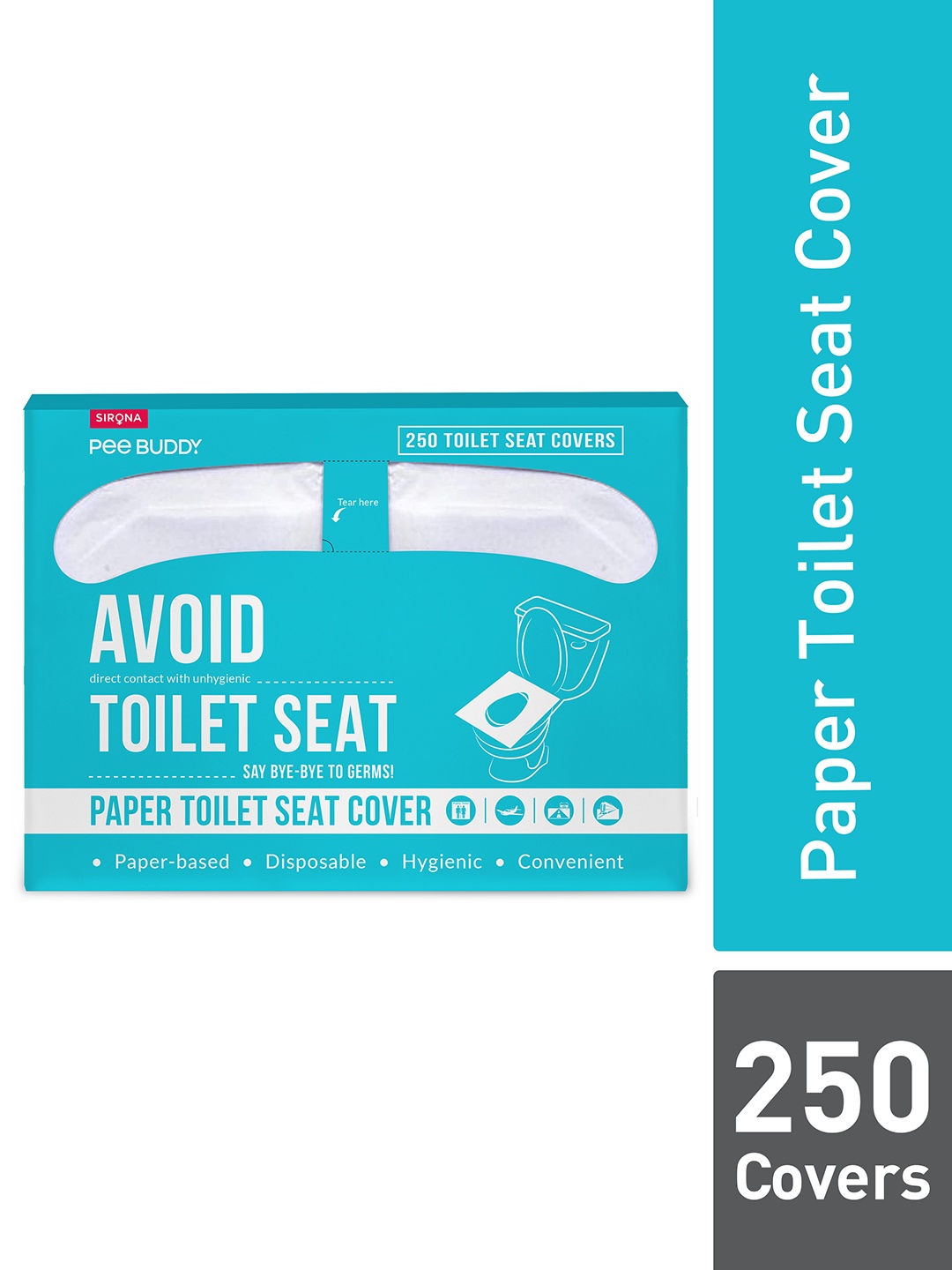 

PEEBUDDY Unisex Disposable Toilet Seat Cover Dispenser 250 Sheets, Blue