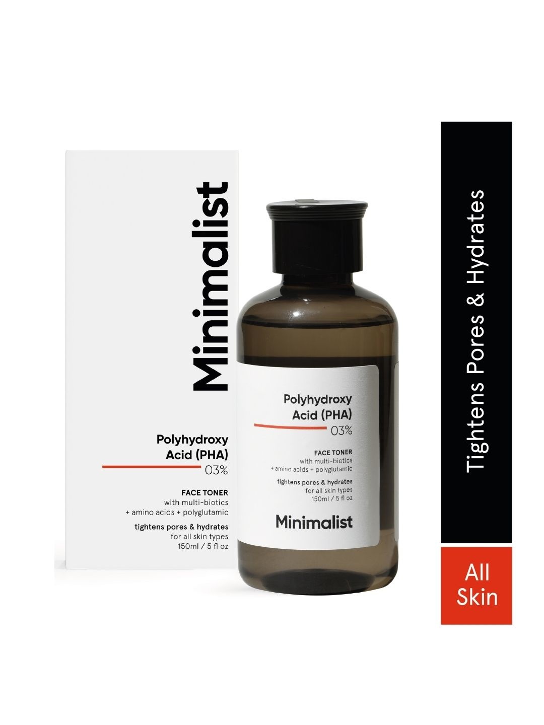 

Minimalist 3% PHA Alcohol Free Toner For Oily Skin - 150 ml, Black