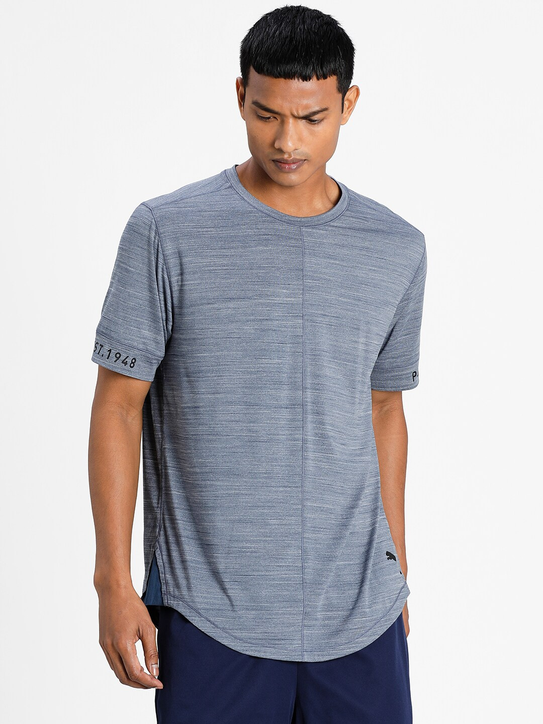 

Puma Men Blue Solid Round Neck TRAINING CONCEPT SS T-shirt