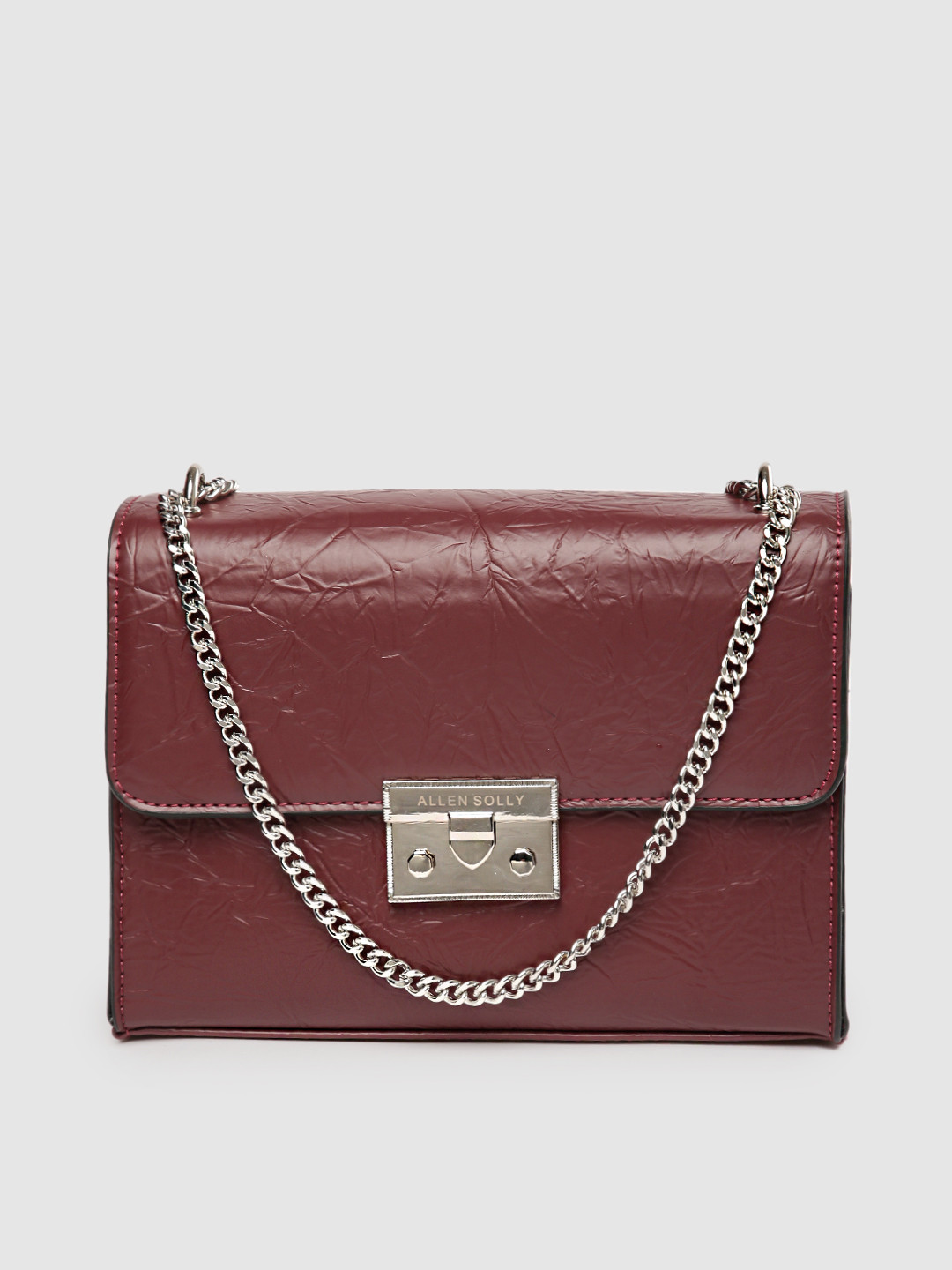 

Allen Solly Burgundy Structured Sling Bag