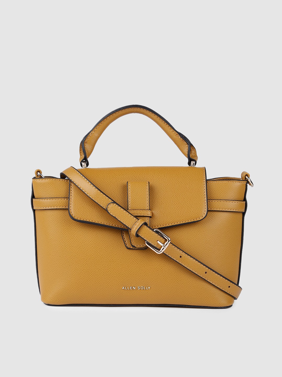 

Allen Solly Mustard Brown Structured Satchel