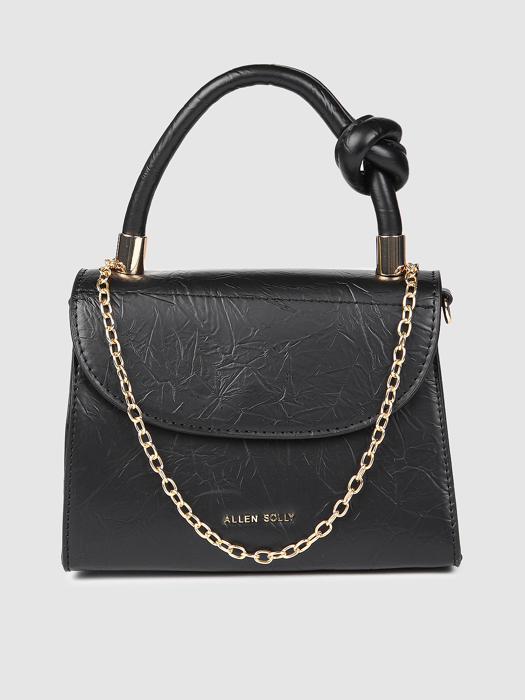 

Allen Solly Black Textured Satchel