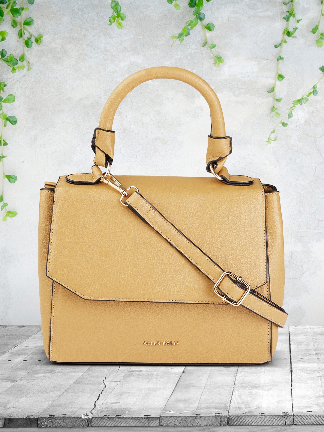 

Allen Solly Women Beige Solid Structured Satchel