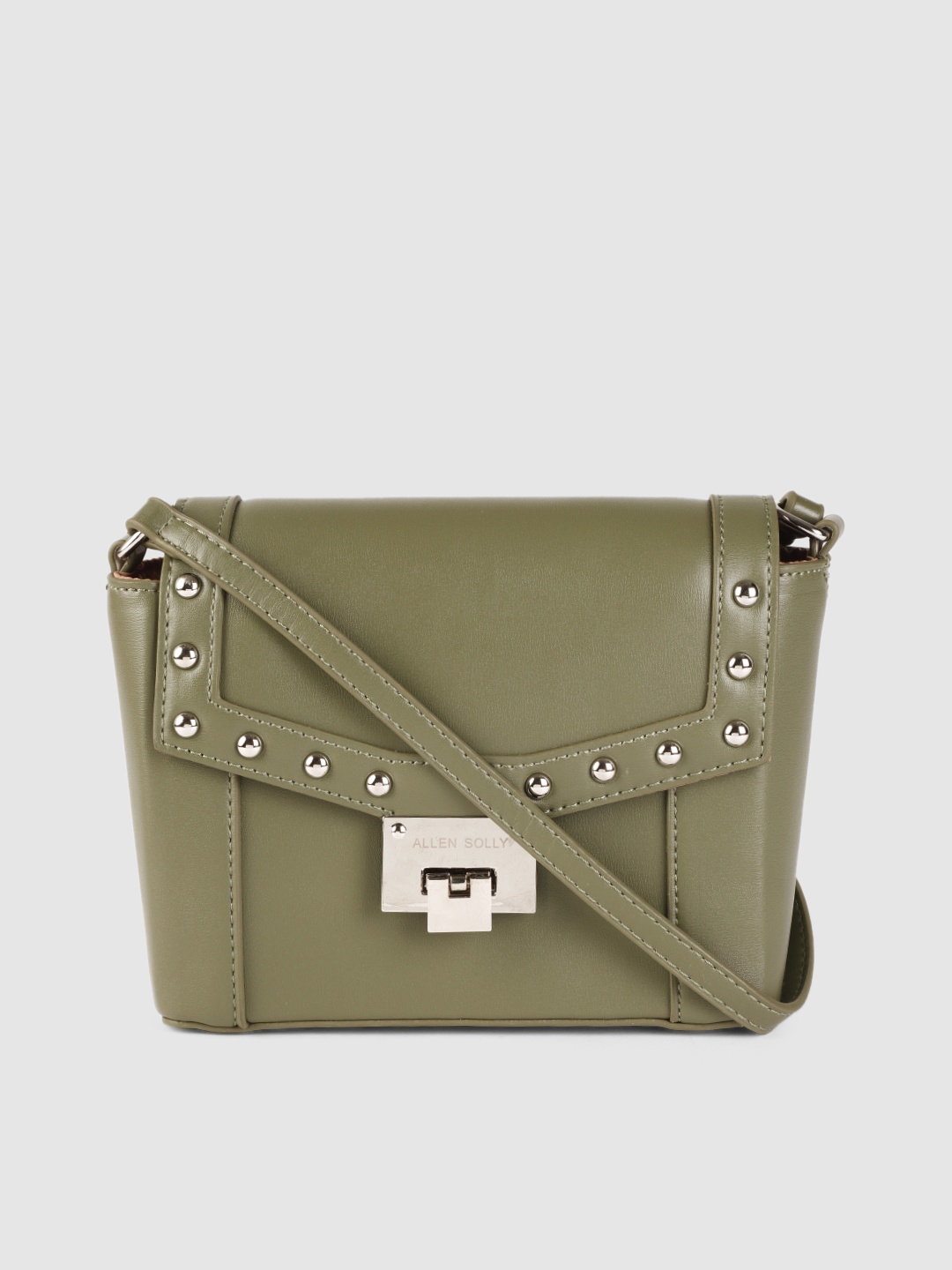 

Allen Solly Olive Green Embellished Sling Bag