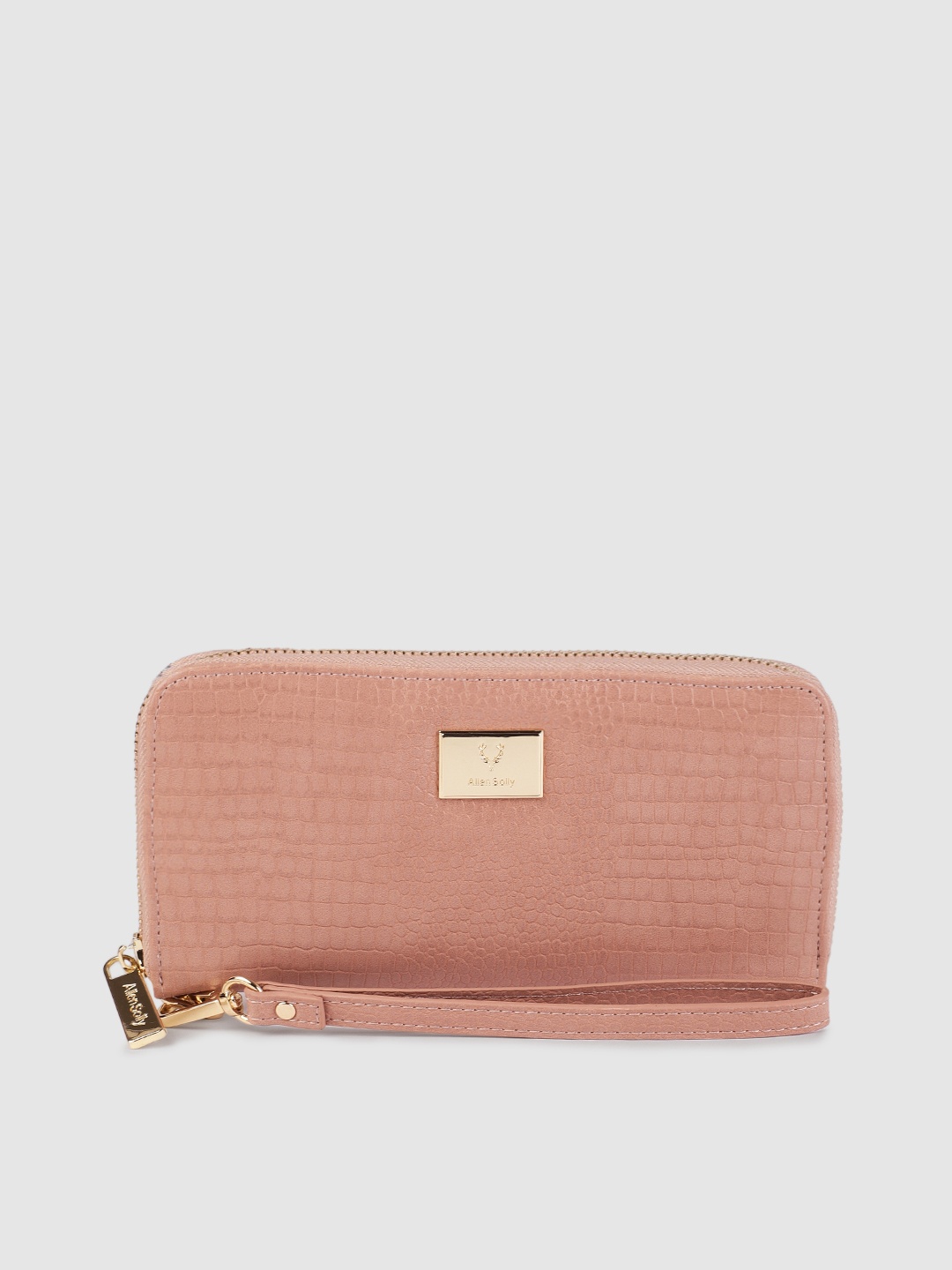 

Allen Solly Women Pink Textured Zip Around Wallet with Wrist Loop