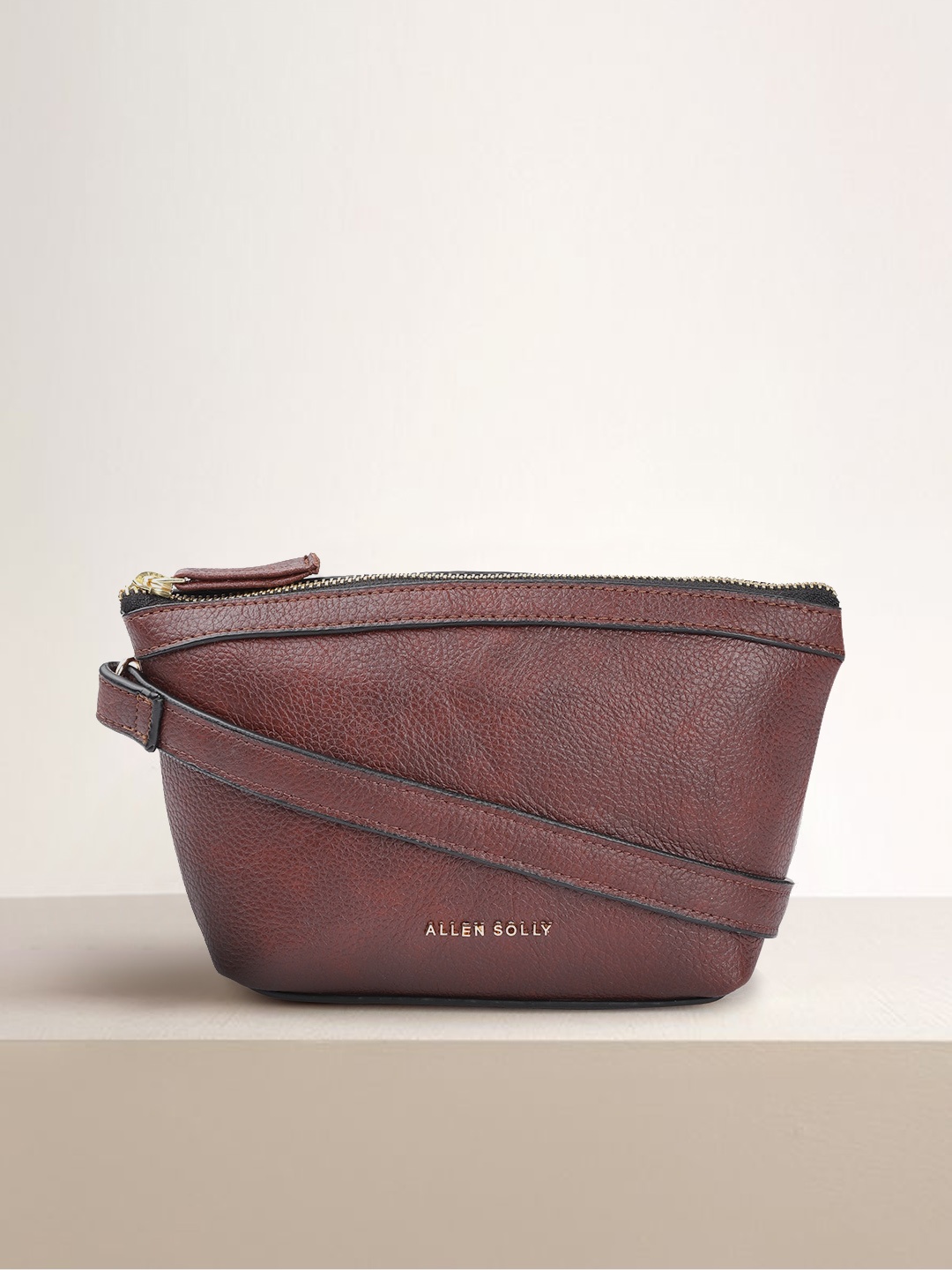 

Allen Solly Brown Solid Sling Bag