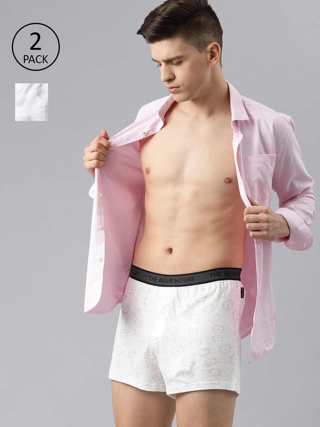 

The Bear House Men Pack of 2 Assorted Boxers TBH-DEREK