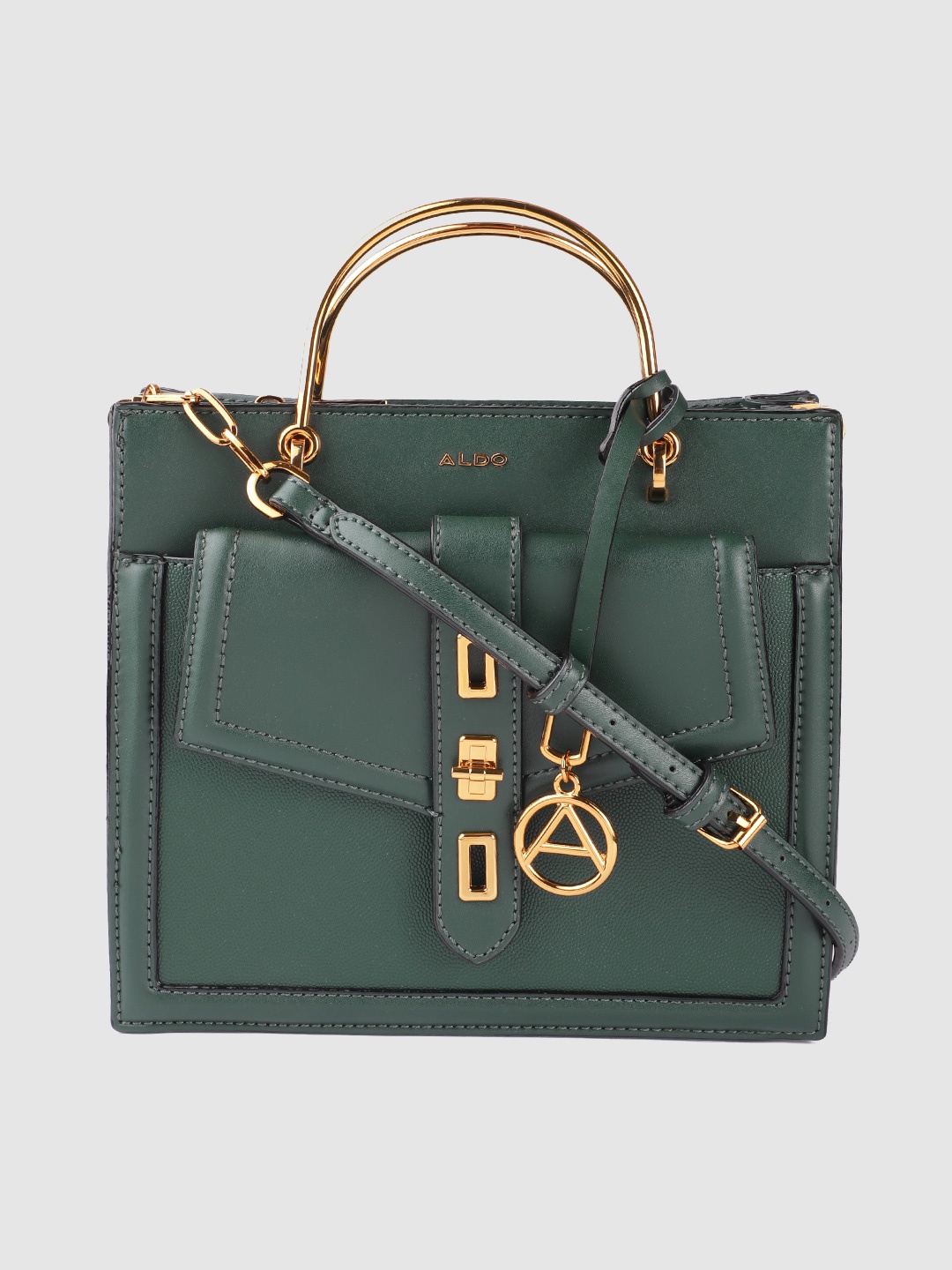 

ALDO Green Structured Handheld Bag