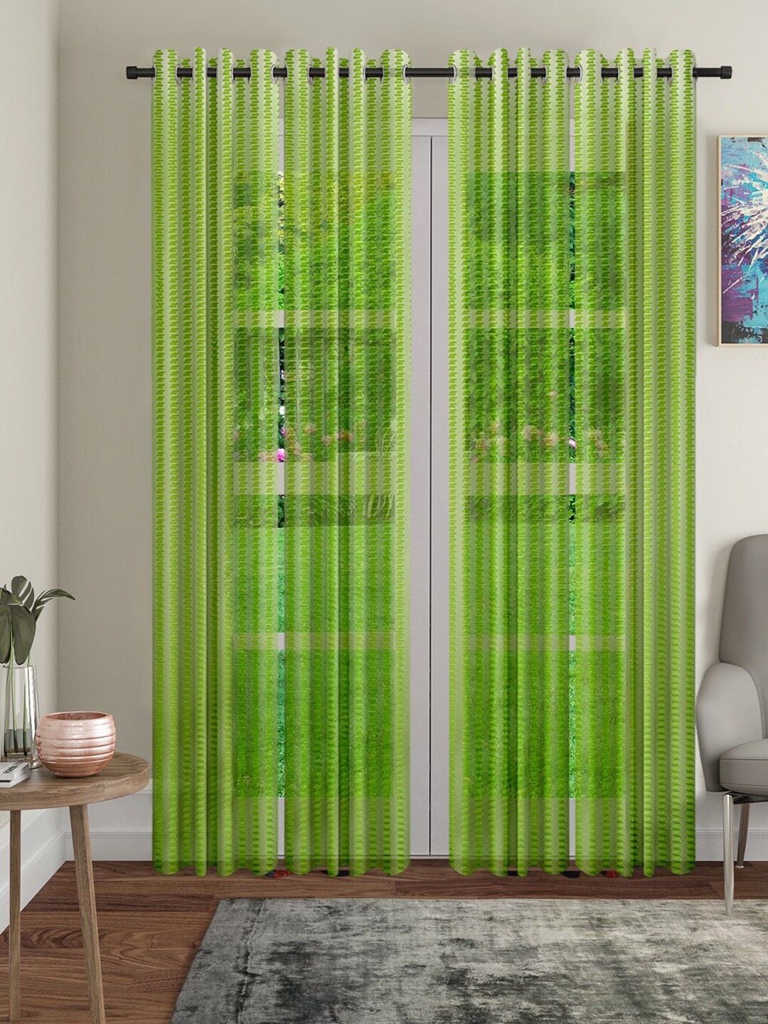 

Cortina Green Set of 4 Sheer Curtains