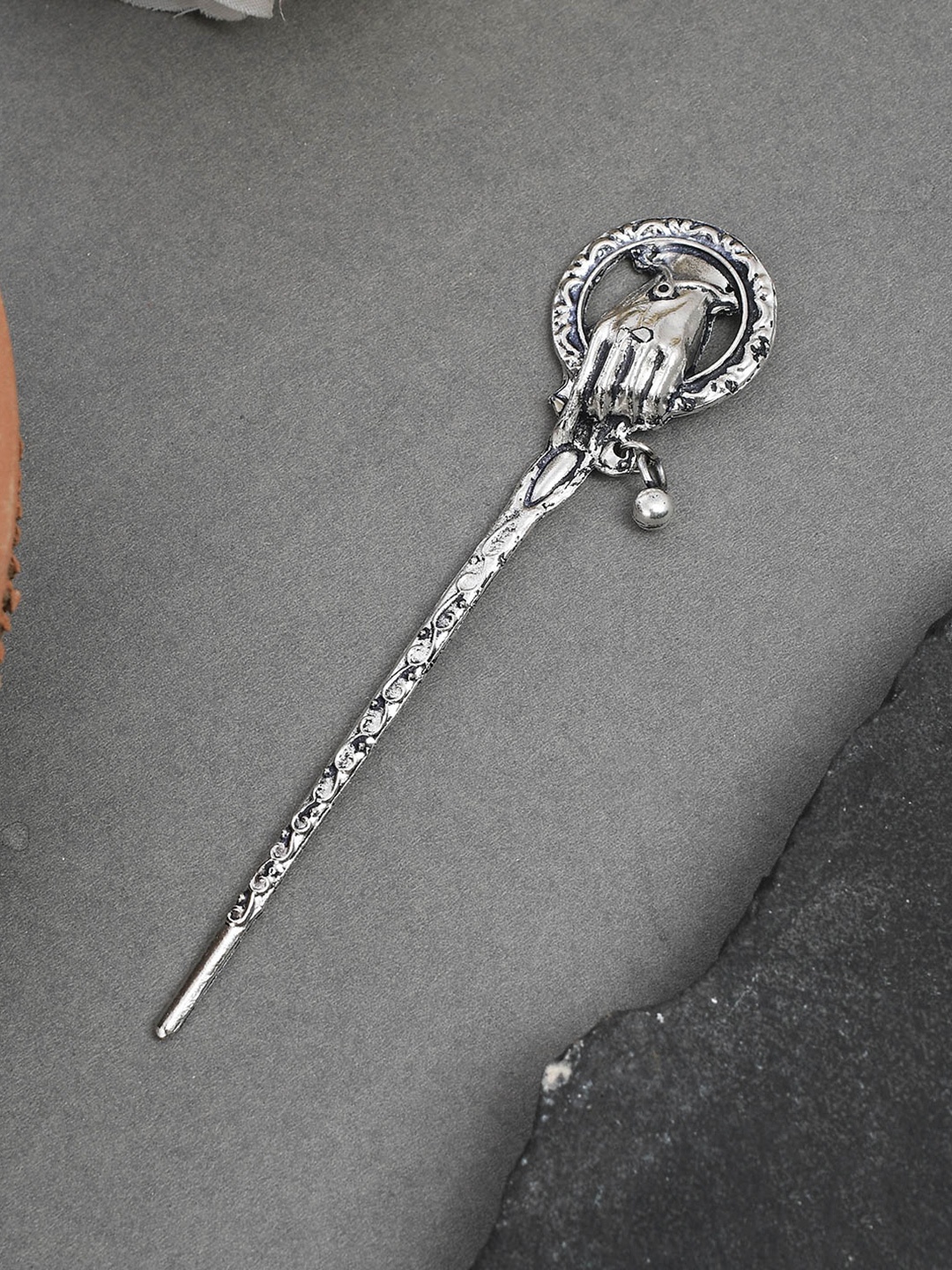 

Silvermerc Designs Silver-Toned Embellished Hairstick