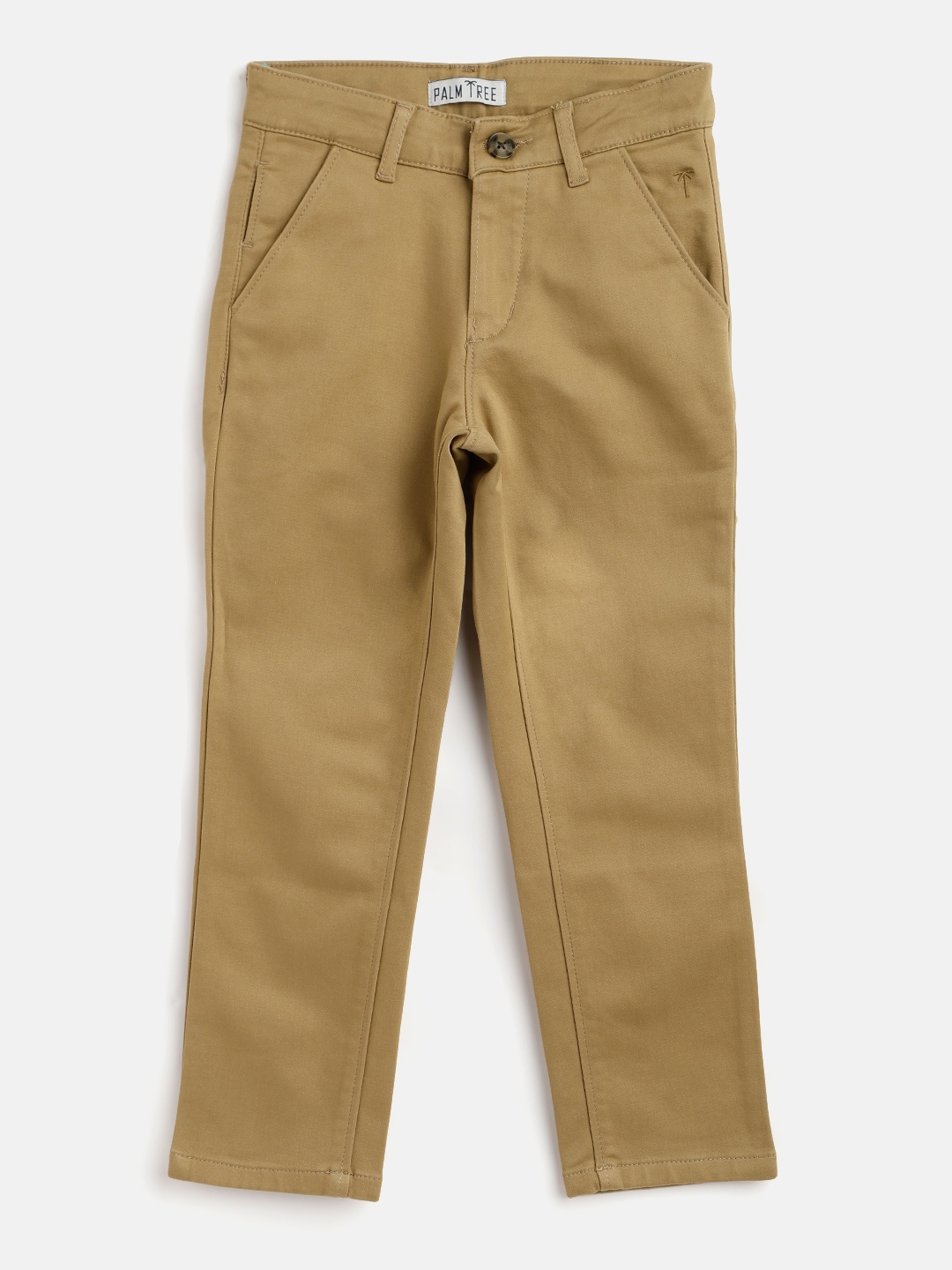 

Palm Tree Boys Khaki Brown Solid Chinos