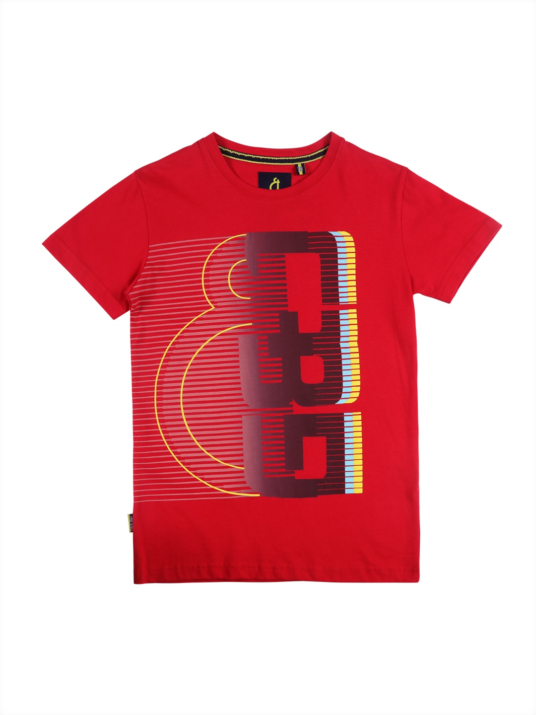

Gini and Jony Boys Red Printed Cotton T-shirt
