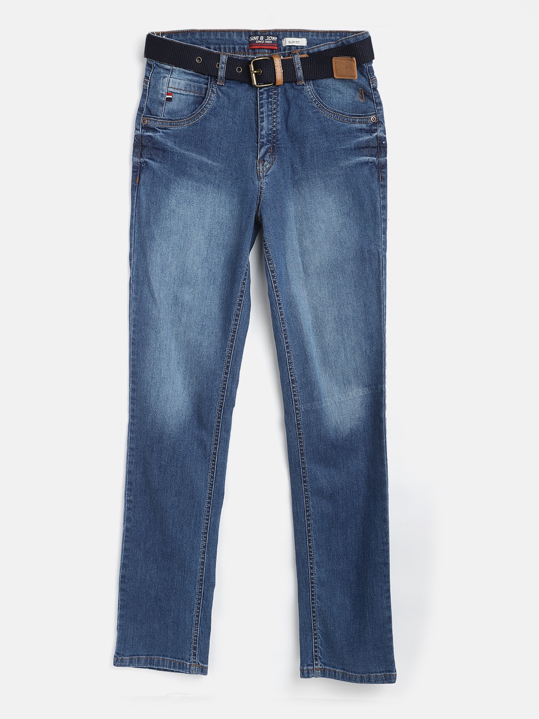 

Gini and Jony Boys Blue Slim Fit Heavy Fade Jeans