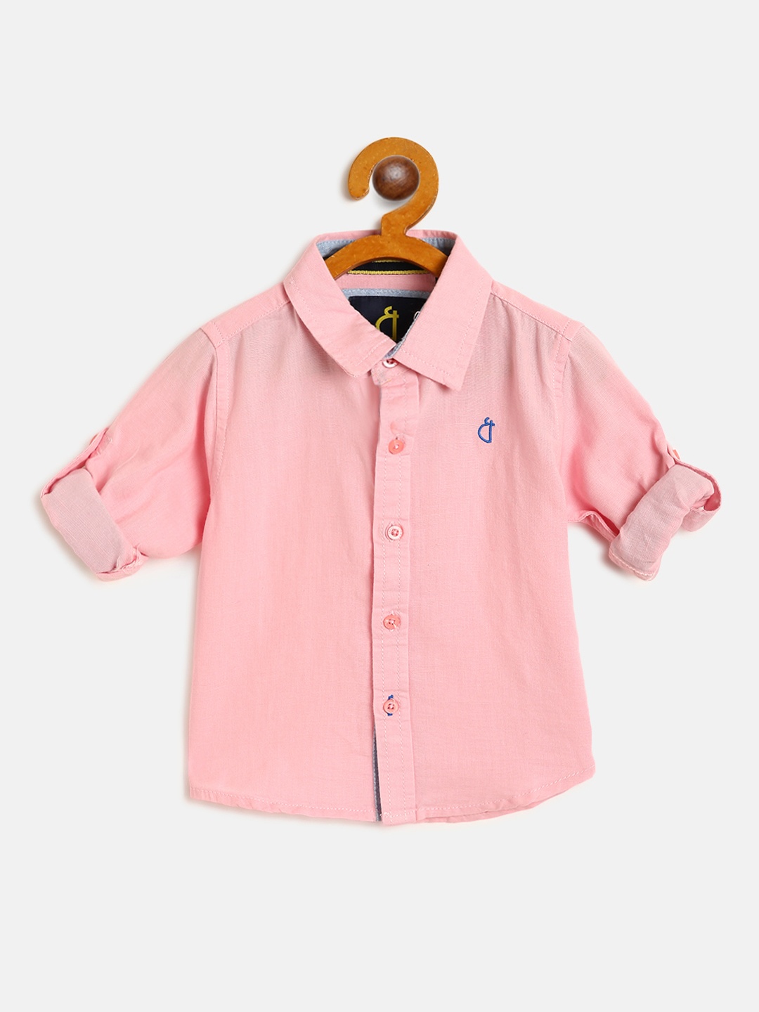 

Gini and Jony Boys Peach-Coloured Cotton Solid Casual Shirt