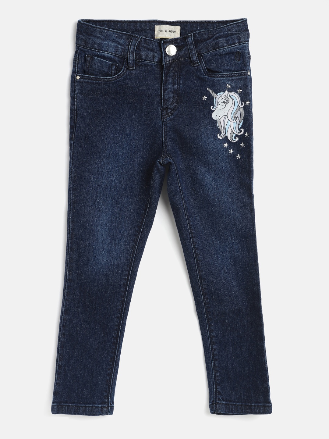 

Gini and Jony Girls Blue Mid-Rise Clean Look Stretchable Jeans