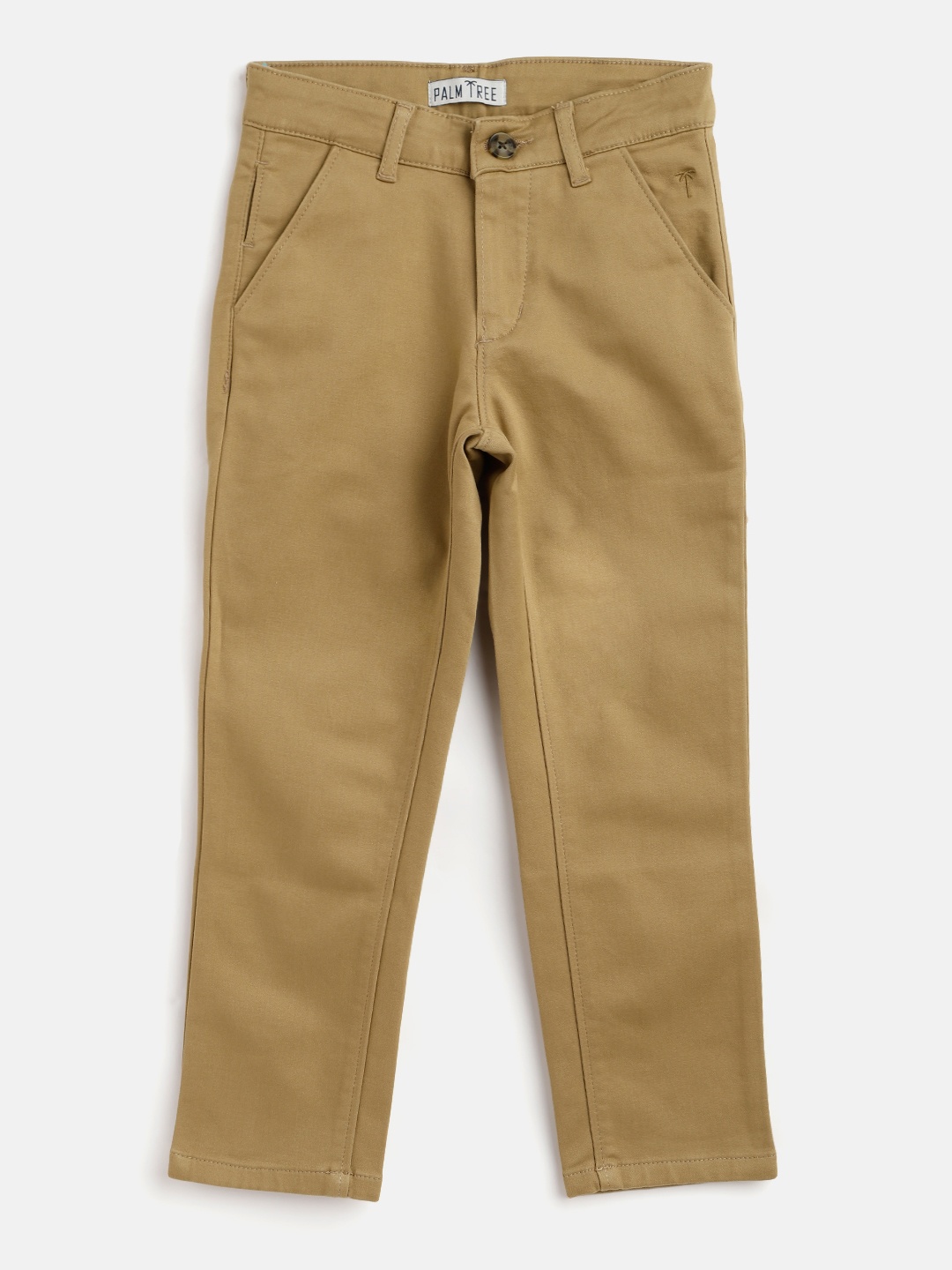 

Palm Tree Boys Beige Cotton Regular Fit Chinos