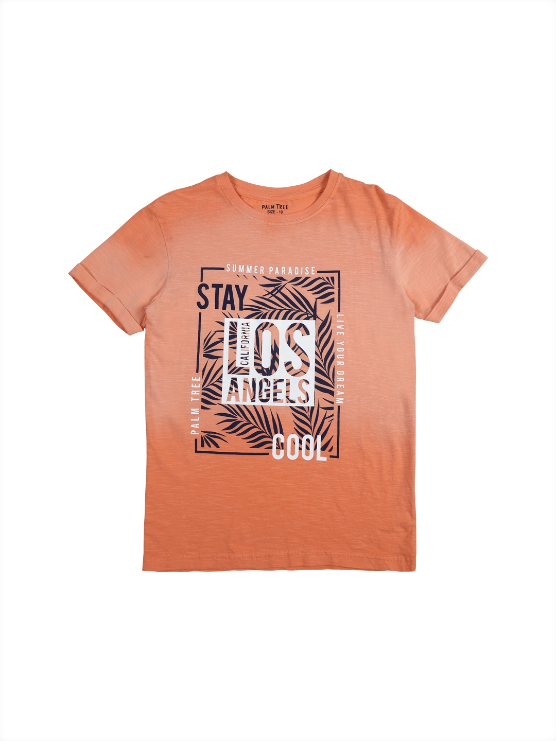 

Palm Tree Infant Boys Brown Printed Cotton T-shirt