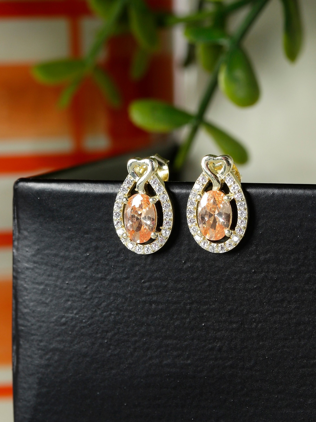 

GIVA 925 Sterling Silver18k Gold-Plated Peach Tear Drop Earrings