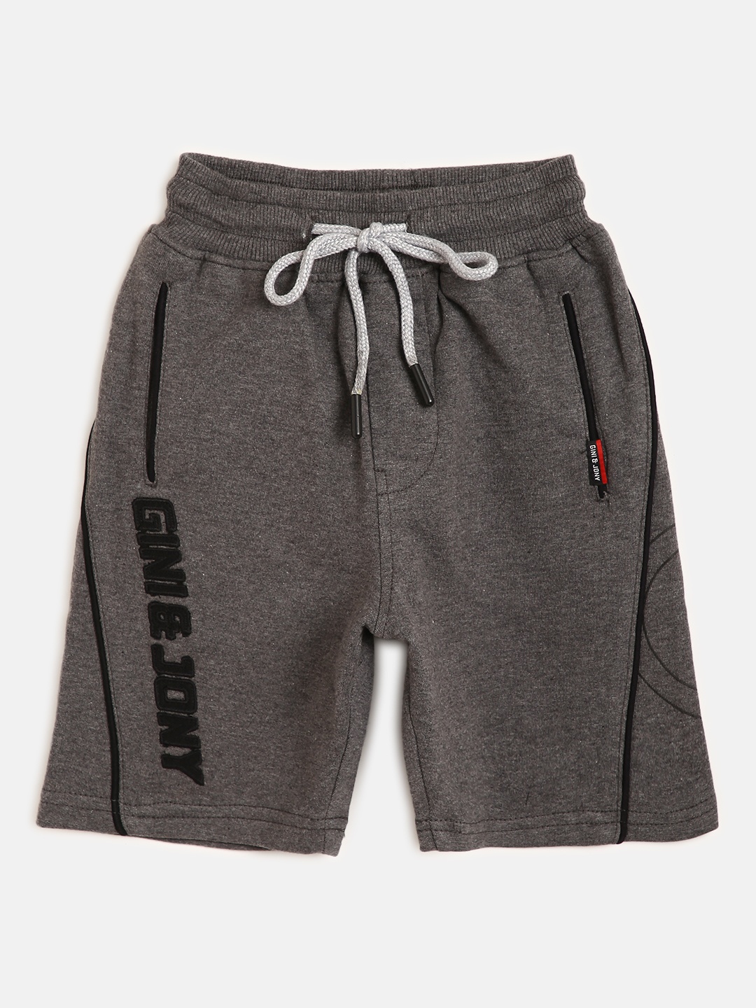 

Gini and Jony Boys Charcoal Grey Cotton Solid Mid-Rise Regular Shorts