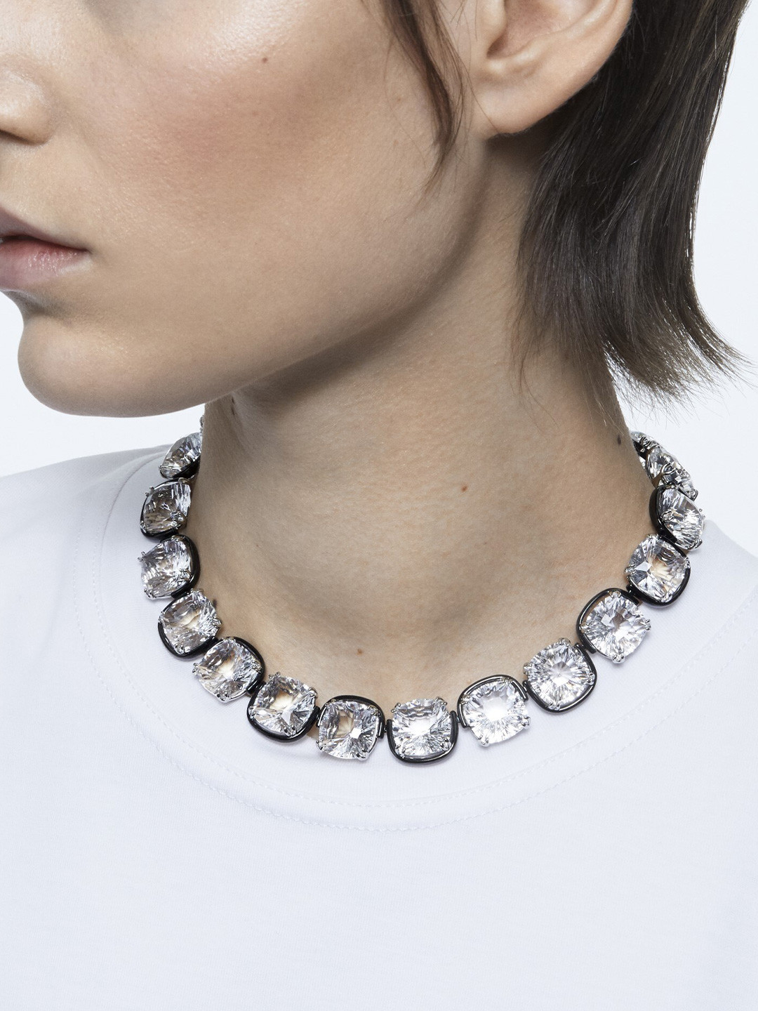 

SWAROVSKI Women White Harmonia Choker Cushion Cut Crystals