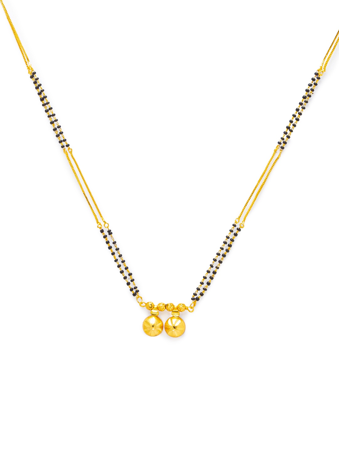 

Digital Dress Room Black Gold-Plated Beaded Mangalsutra