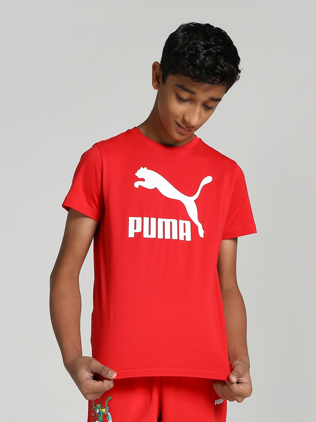 

Puma Boys Red Printed Round Neck Regular T-shirt