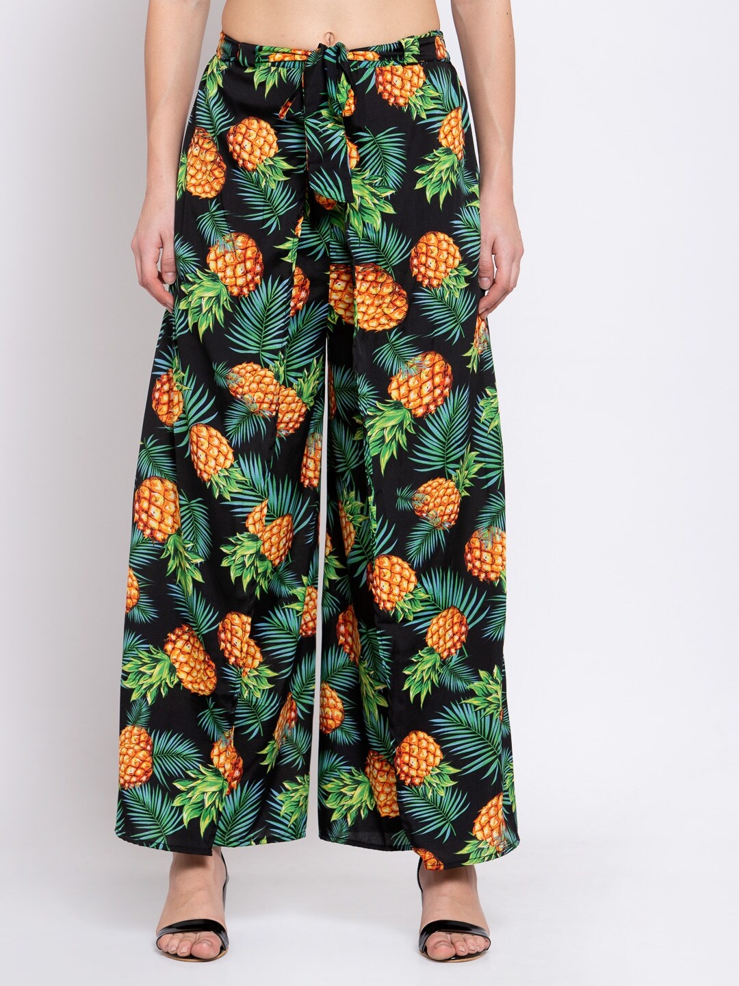 

KLOTTHE Women Multicoloured Pineapple Printed Wide Leg Palazzos, Multi