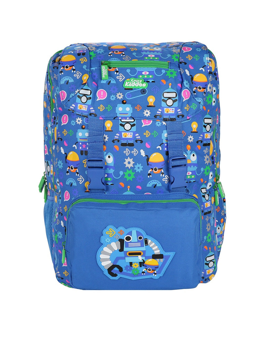 

Smily Kiddos Unisex Kids Blue & Pink Graphic Backpack with Hip Strap