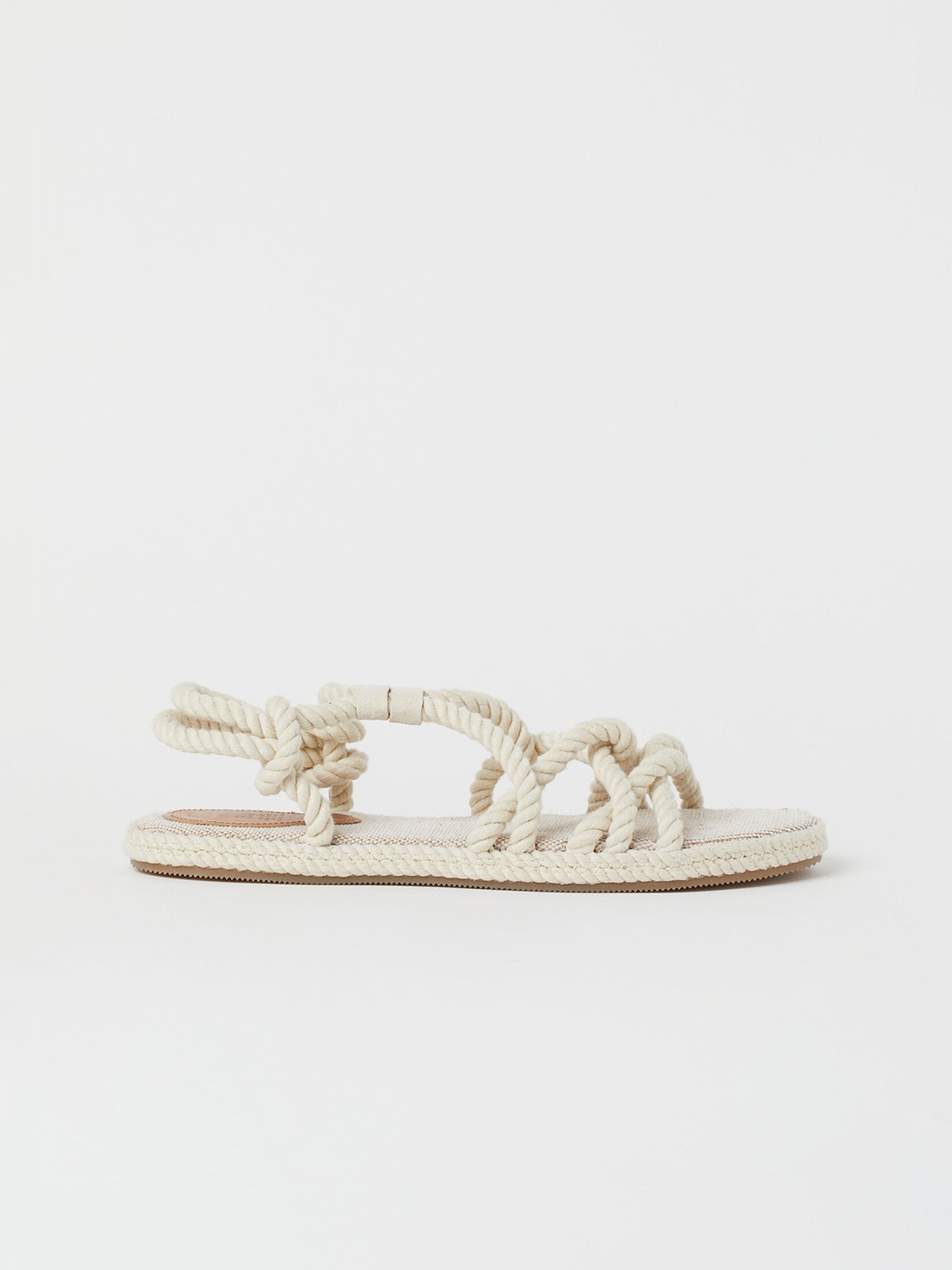 

H&M Women Off-White Textured Open Toe Flats
