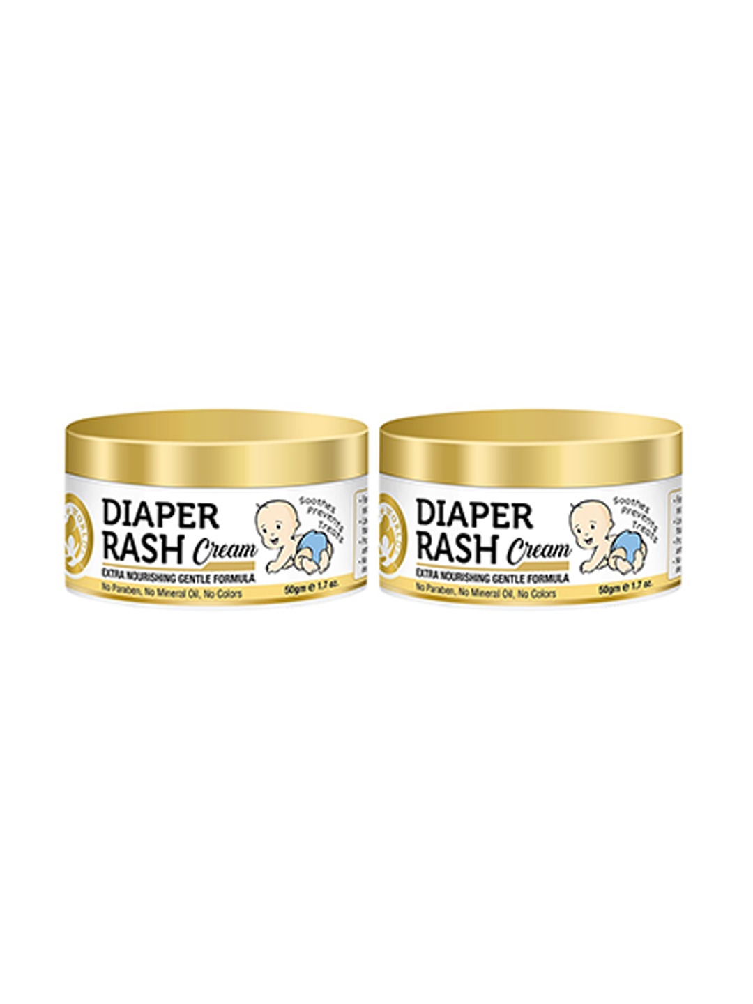 

Mom & World Pack of 2 Baby Diaper Rash Cream - 50 g each, White