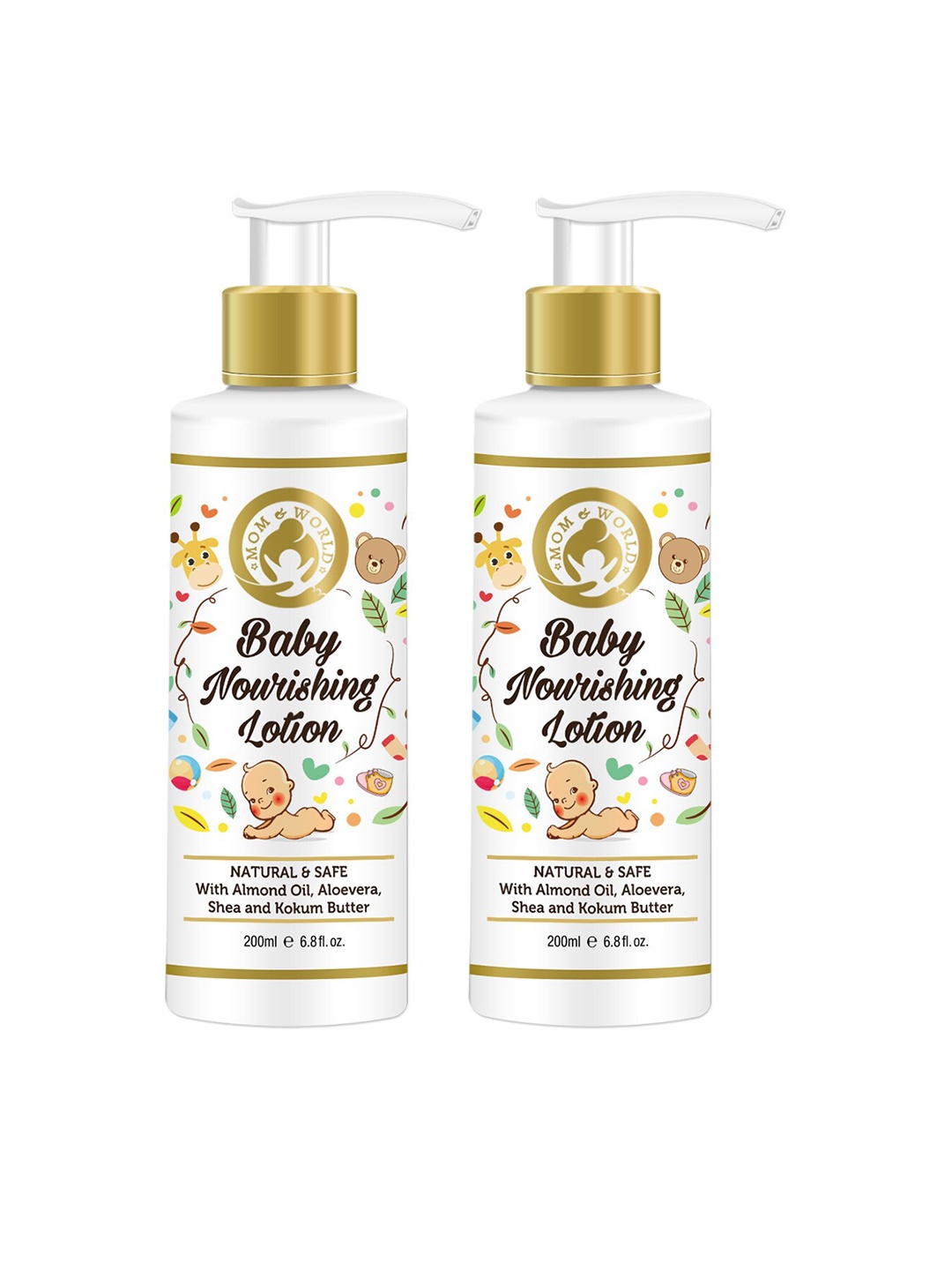 

Mom & World Pack of 2 Baby Nourishing Lotion - 200 ml each, White
