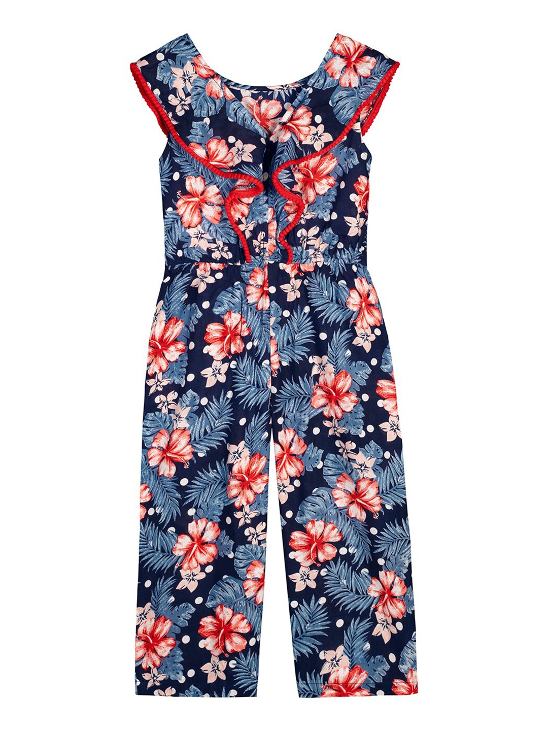 

Budding Bees Girls Navy Blue & Red Printed Basic Jumpsuit