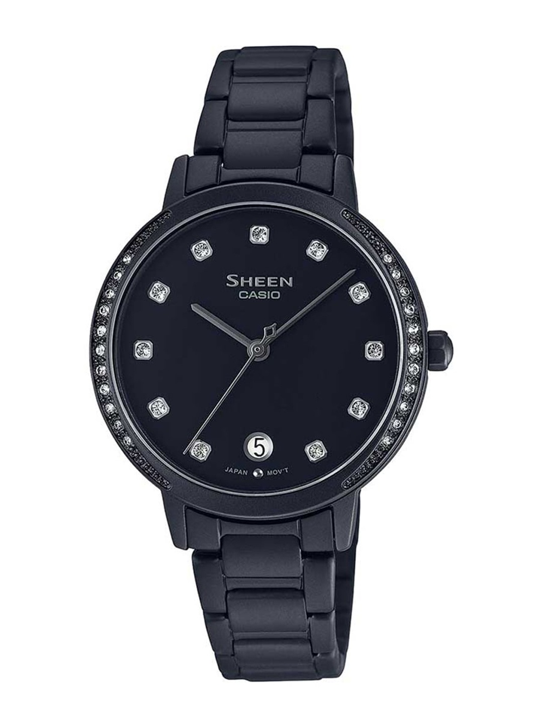 

CASIO Women Black Embellished Dial & Bracelet Style Straps Analogue Watch SH235