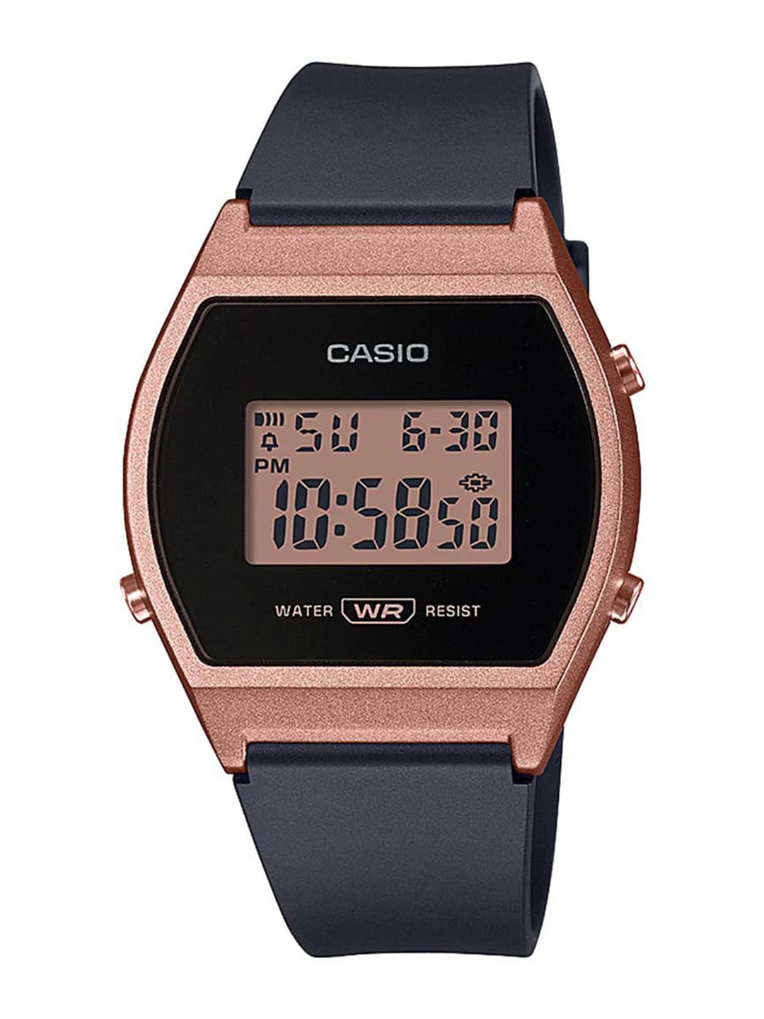 

CASIO Vintage LW-204-1ADF Rose Gold Digital Dial Black Resin Strap D214