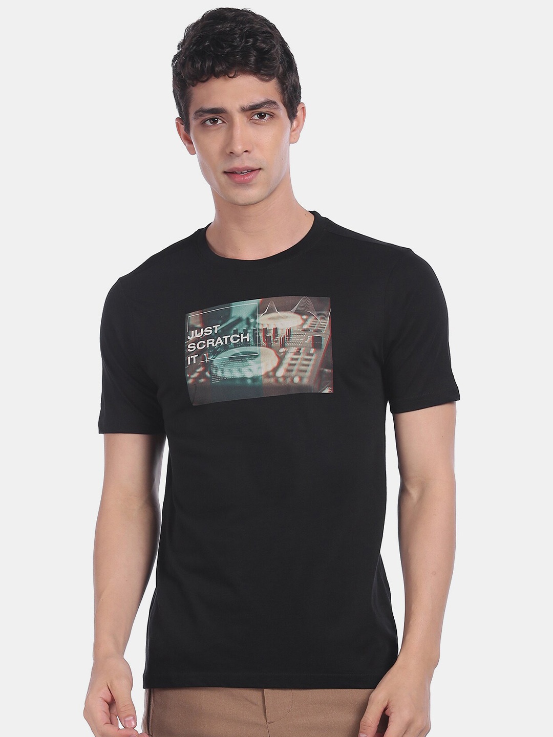 

Colt Men Black Printed Round Neck T-shirt