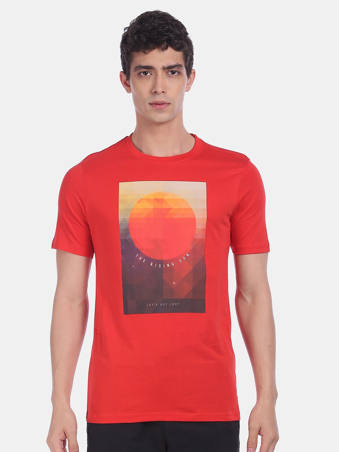 

Colt Men Red Printed Round Neck T-shirt