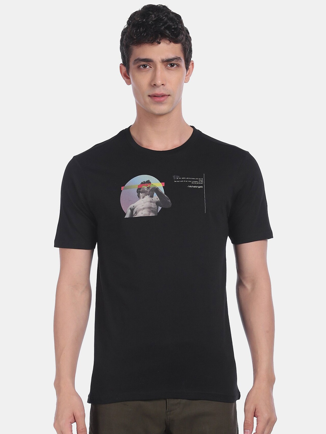 

Colt Men Black Printed Round Neck T-shirt