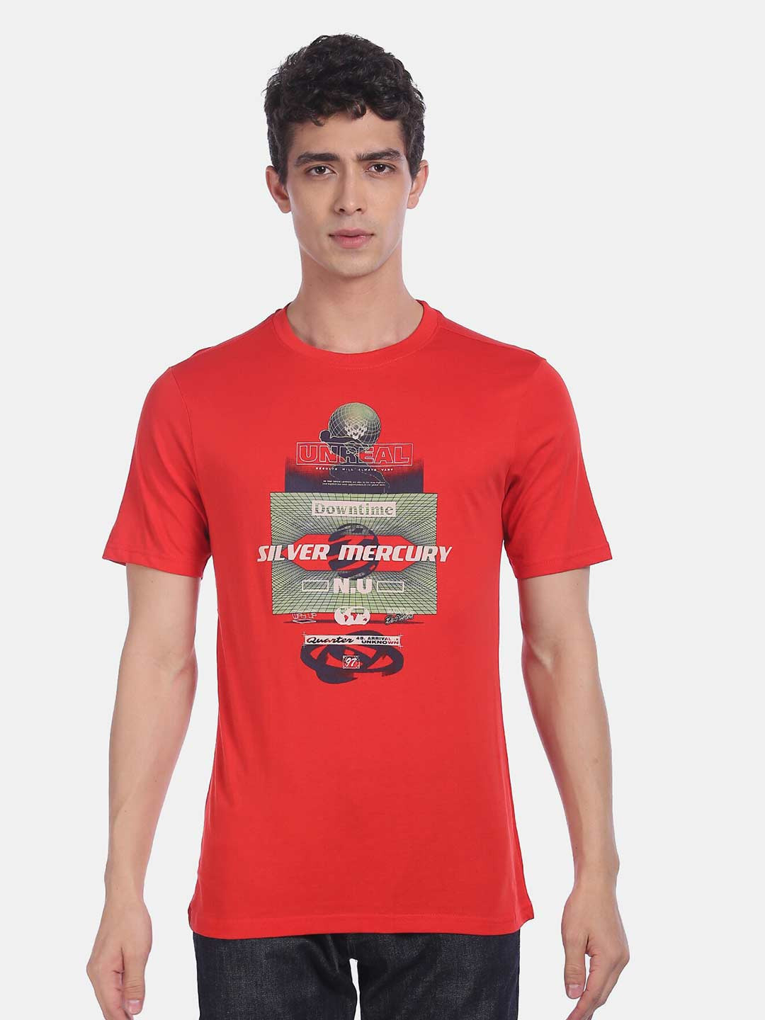 

Colt Men Red Printed Round Neck T-shirt