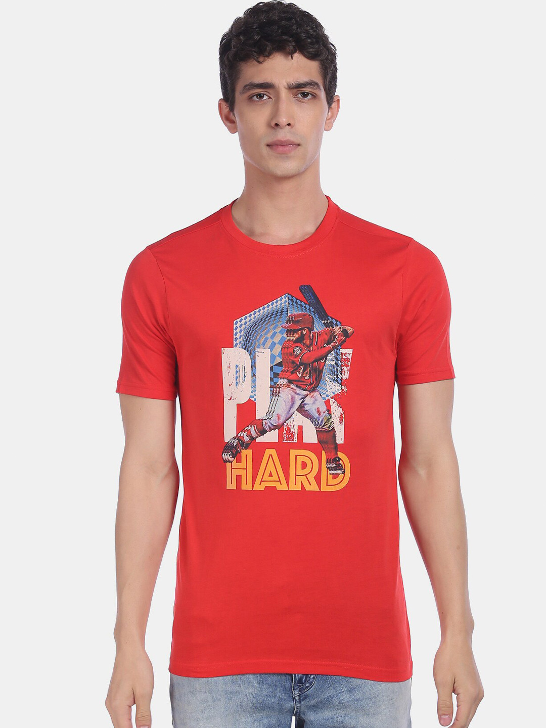 

Colt Men Red Printed Round Neck T-shirt