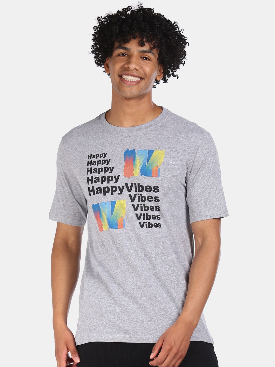 

Colt Men Grey Printed Round Neck T-shirt
