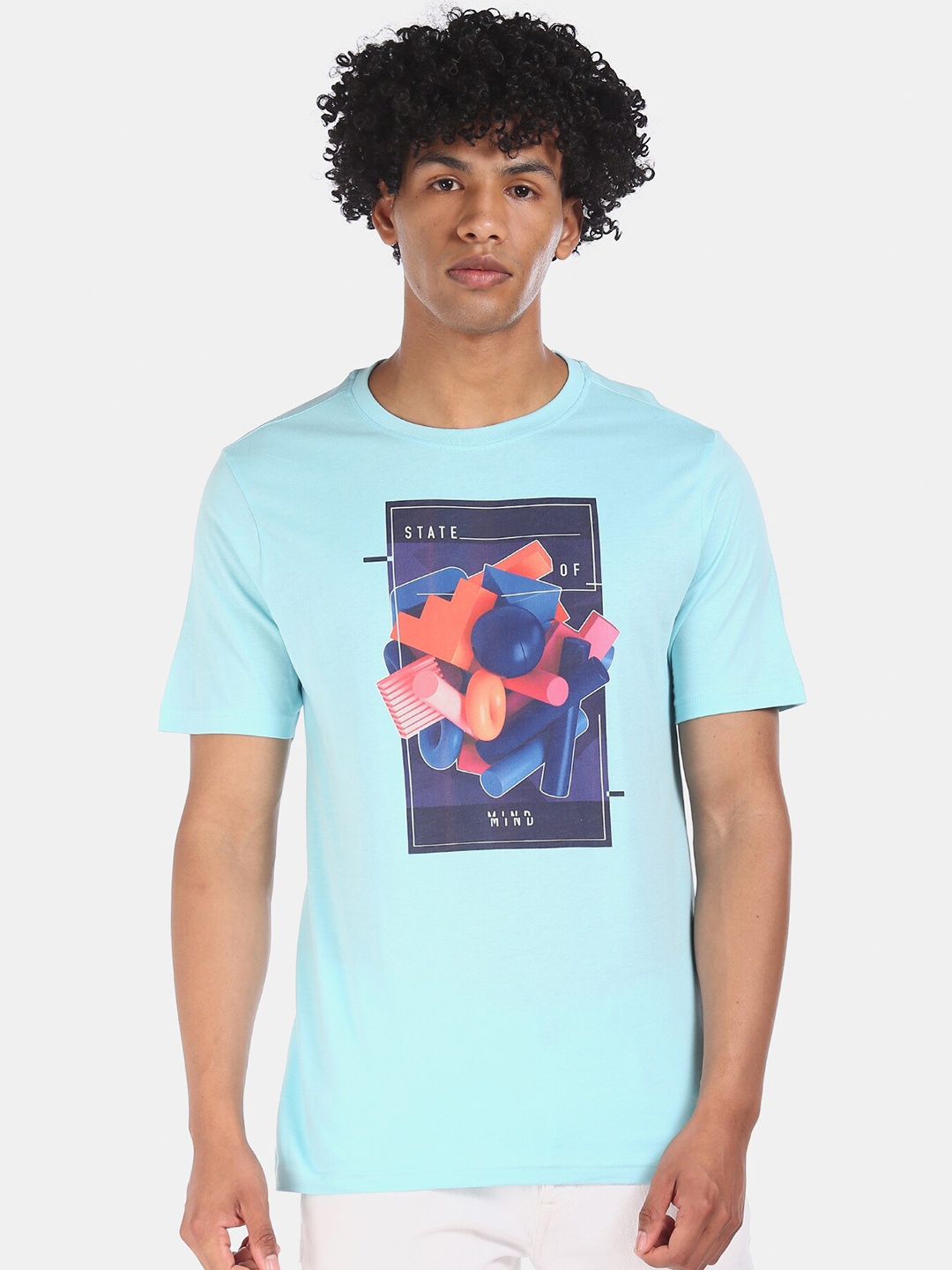 

Colt Men Blue Printed Round Neck T-shirt