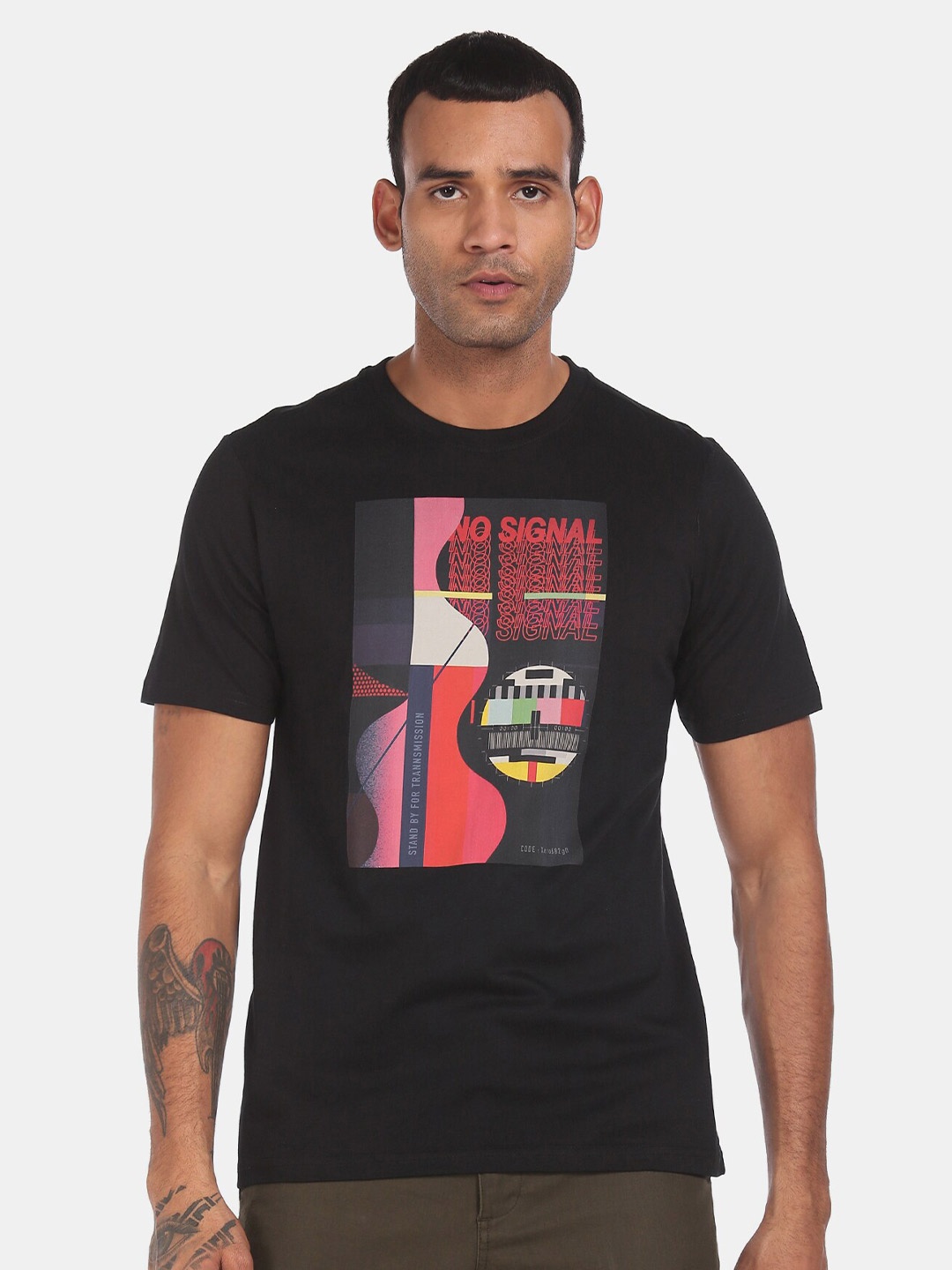 

Colt Men Black Printed Round Neck T-shirt
